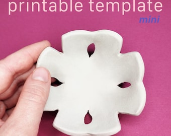 Mini bowl pottery template for slab building, DIY pottery template, PDF download + step-by-step instructions