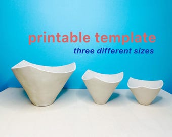 Bowl pottery template/ DIY ceramics for slab technique Ceramic stencil to print