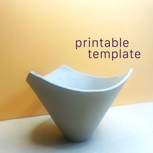 Pottery template for a bowl – PDF ceramic template for slab building, digital download for pottery.