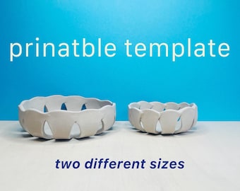 Pottery template for a ceramic bowl with a hole pattern, DIY pottery