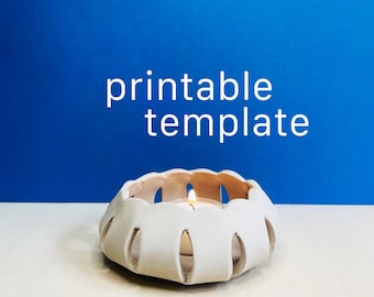 Lantern/light bowl, pottery template DIY ceramic slab technique, slab construction
