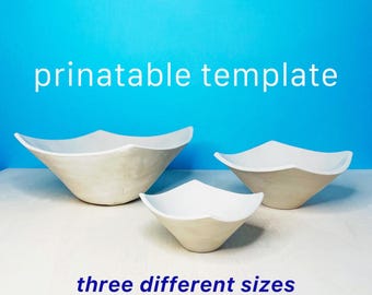 Bowl pottery template + instructions – Digital cutting template DIY ceramics for slab technique
