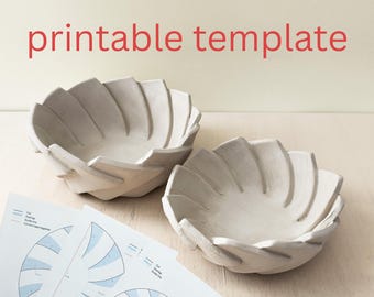 Origami fan bowl, pottery template, ceramic slab for pottery