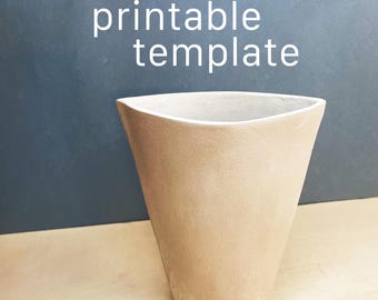 Vase pottery template + instructions – Digital ceramic template for DIY slab technique