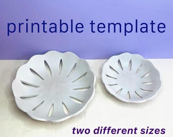 Bowl - ceramic template, slab technique pottery, DIY pottery template as PDF