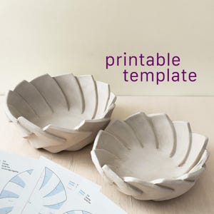 Origami fan bowl, pottery template, ceramic slab for pottery