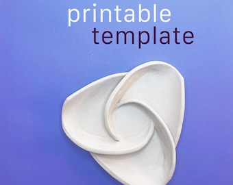 Snack plate ceramic template for slab pottery, DIY pottery template as a PDF