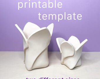 Flower vase ceramic template for pottery/ DIY panel construction