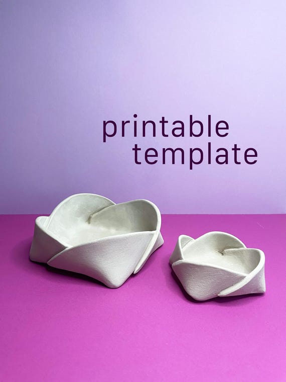 Origami Schale, Keramik Vorlage, Töpfer -Schablone, DIY Keramik, Plattentechnik Plattenbau,  Do It Yourself pottery templates
