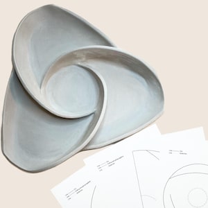 Pottery template + instructions – Swirl plate ceramic template for printing (PDF download)