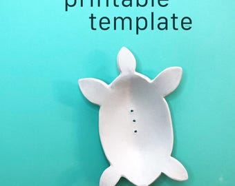 Turtle Soap Dish Pottery Template – DIY Ceramic Template for Slab Construction with Instructions