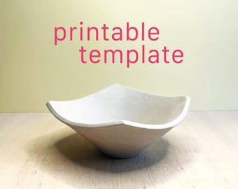 Ceramic template for a small bowl - DIY pottery template for slab technique