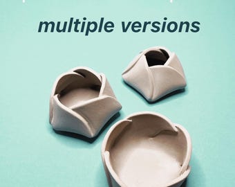 Origami bowl ceramic template + instructions, slab building technique, DIY pottery template