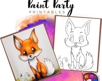 Fox Outline Canvas | DIY Paint Party Printable (Digital Download)
