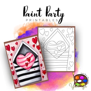Envelope | Pre Drawn Outline Canvas | Diy Paint Party | Adult Paint Party Printable | Canvas Printable | Paint & Sip | Png Digital Download