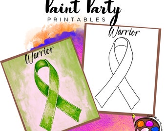 Breast Cancer Ribbon Outline | Paint Party Printable (Digital Download)