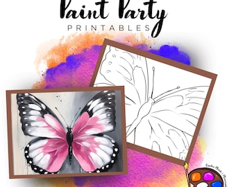 Butterfly Outline Canvas | DIY Paint Party Printable (Digital Download)