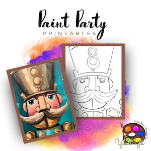 Nut Cracker Pre Drawn Outline Canvas | Diy Paint Party | Adult Paint Party Printable | Canvas Printable | Paint & Sip | Png Digital Download