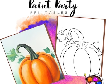 Pumpkin Paint Party Outline | DIY Canvas Printable (Digital Download)