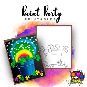 Flores /Lienzo de contorno predibujado / Fiesta de pintura diy / Fiesta de pintura para adultos imprimible / Lienzo imprimible / Pintura y sorbo / Descarga digital Png