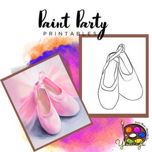 Ballerina |Pre Drawn Outline Canvas | Diy Paint Party | Adult Paint Party Printable | Canvas Printable | Paint & Sip | Png Digital Download