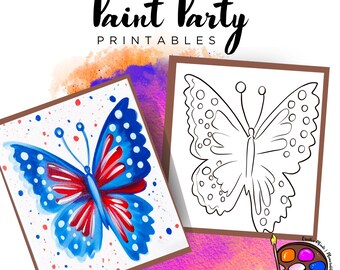 Butterfly Outline Canvas | DIY Paint Party Printable (Digital Download)