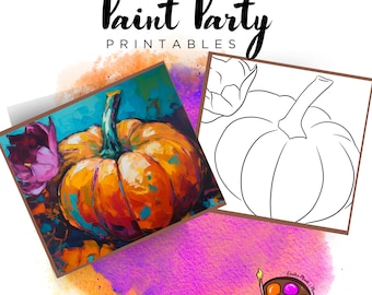 Pumpkin Outline Canvas | Paint Party Printable (Digital Download)