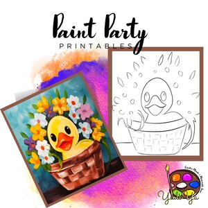 Chick | Pre Drawn Outline Canvas | Diy Paint Party | Adult Paint Party Printable | Canvas Printable | Paint & Sip | Png Digital Download