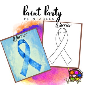 Breast Cancer Pre Drawn Outline Canvas | Paint Party | Adult Paint Party Printable | Canvas Printable | Paint & Sip | Png Digital Download