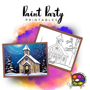 Christmas Pre Drawn Outline Canvas | Diy Paint Party | Adult Paint Party Printable | Canvas Printable | Paint & Sip | Png Digital Download