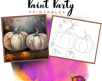 Pumpkin Outline Canvas | Paint Party Printable (Digital Download)