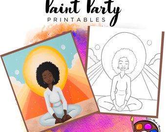 Female Figure Paint Party Printable | DIY Canvas Outline (Digital Download)