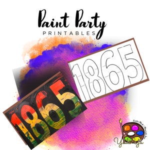 1865 | Pre Drawn Outline Canvas | Diy Paint Party | Adult Paint Party Printable | Canvas Printable | Paint & Sip | Png Digital Download