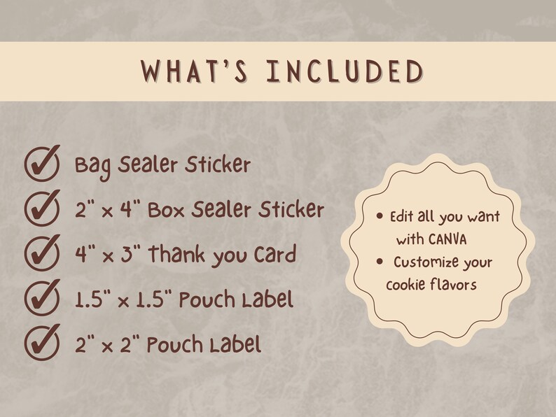 Complete Cookie Business Label & Sticker Bundle, Editable Cookie Labels