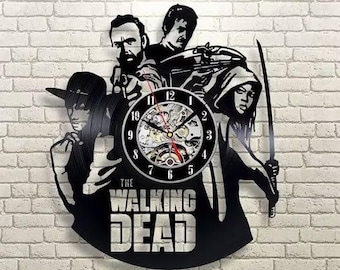 The Walking Dead Xmas Gifts Idea, TV Series Vinyl Record Clock, Horror Home Decor, Teenage Boy or Girl Bedroom Wall Art, Gift For Girlfriend