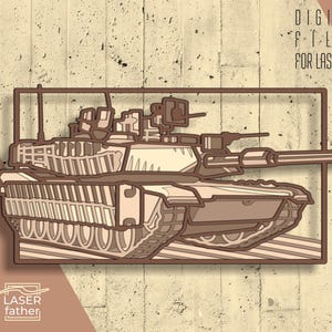 Tank SVG, fichiers militaires découpés au laser, conception de l'armée, modèle découpé au laser, projets Cricut 3D, découpe de papier, téléchargement numérique instantané