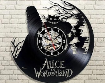 Alice In Wonderland Vinyl Record Clock, Cheshire Cat Christmas Gift, Disneyword Wall Art, Cartoon Living Room Decor, Gifts For Little Sister