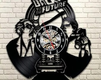 Back to the Future Vinyl Record Clock: Sci-fi Movie Wall Art, Christmas Gift