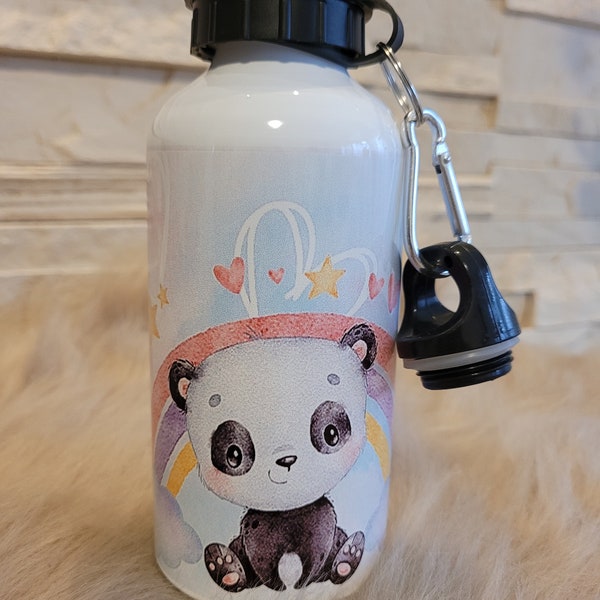 personalisierte Trinkflasche |Kinder|Kita|Kindergarten|Schule|lunch|Pause|Sport|Panda|Individuel|