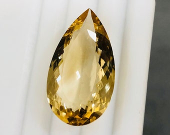 28.70Ct. Big Size Pear Citrine Cut Loose Gemstone Beautiful Citrine Gemstone Faceted Citrine Loose Faceted Citrine Making For Necklaces