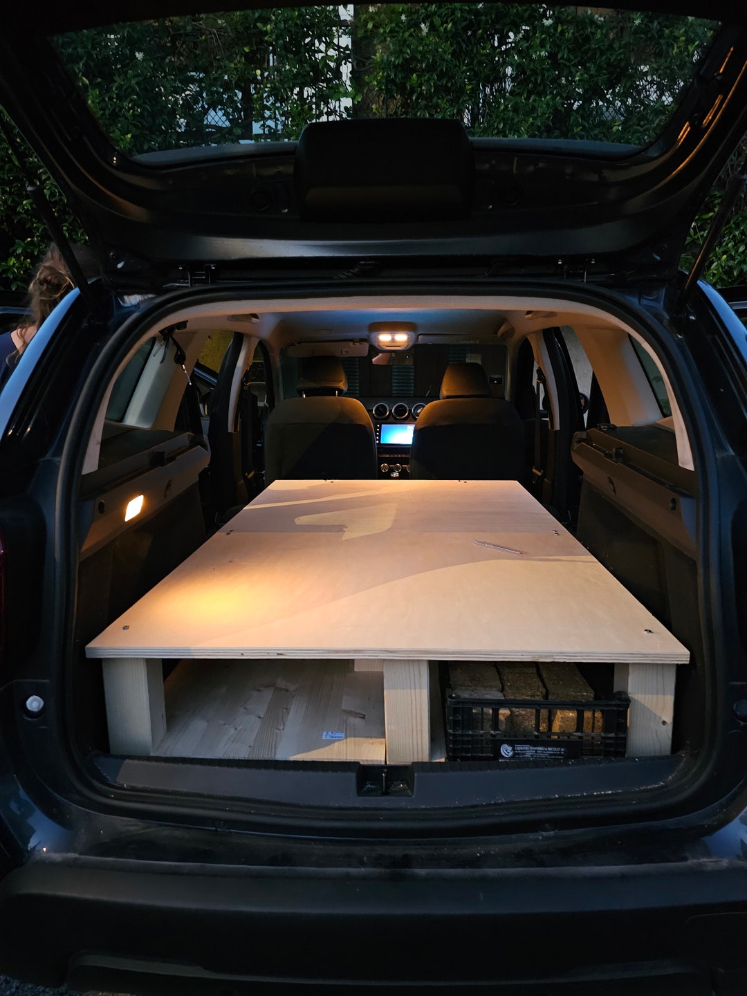 Dacia Duster Wooden Camping Box for Car Camping Box Foldable Bed Fits