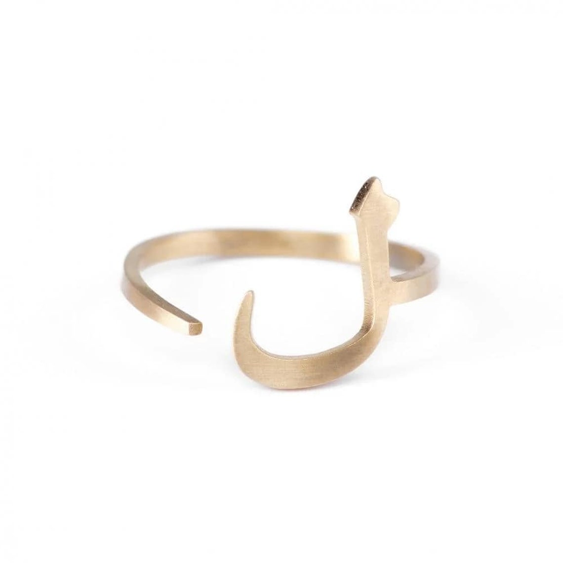 Adjustable Arabic Letter Ring - Lam Letter (ل) Equivalent (L) - Brass ...