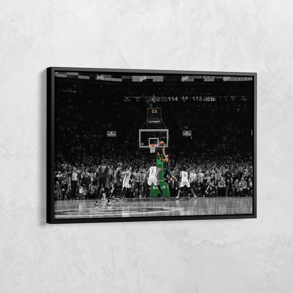 Affiche Jayson Tatum, Buzzer Beater, Toile Jayson Tatum, Cadeaux des Celtics de Boston, Affiche NBA, Art NBA, Joueur de basket-ball NBA Impression sur toile