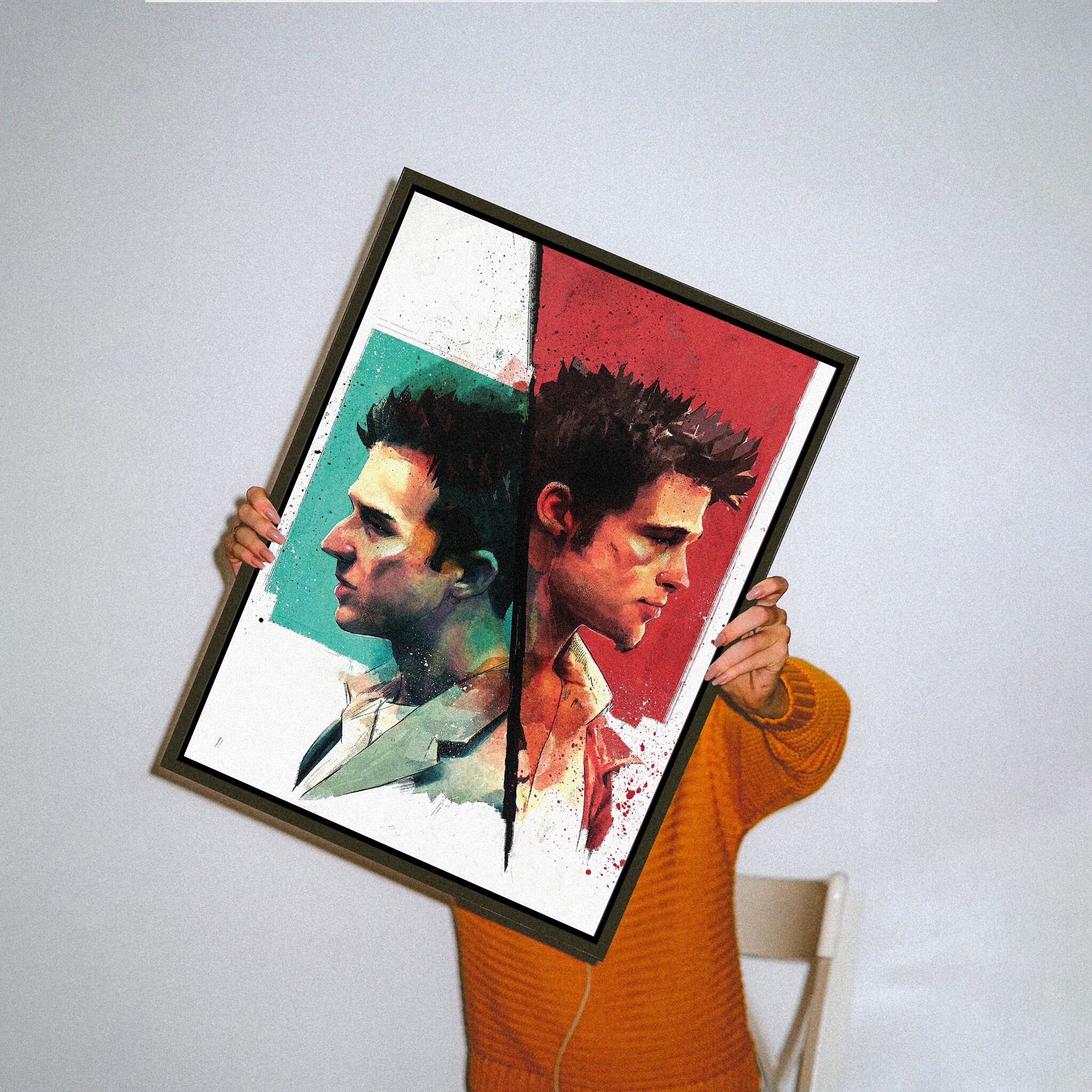 Discover Club Movie Poster, Fight Club Illustration Art Canvas, Fight Club Print, Brad Pitt Movie Poster, Movie Posters, Best Movies, Tyler Durden