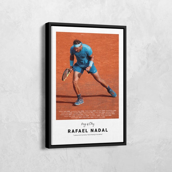 Impression citation de Rafael Nadal, toile de Rafael Nadal, poster motivant, déco tennis, citations inspirantes, poster tennis, art déco sport
