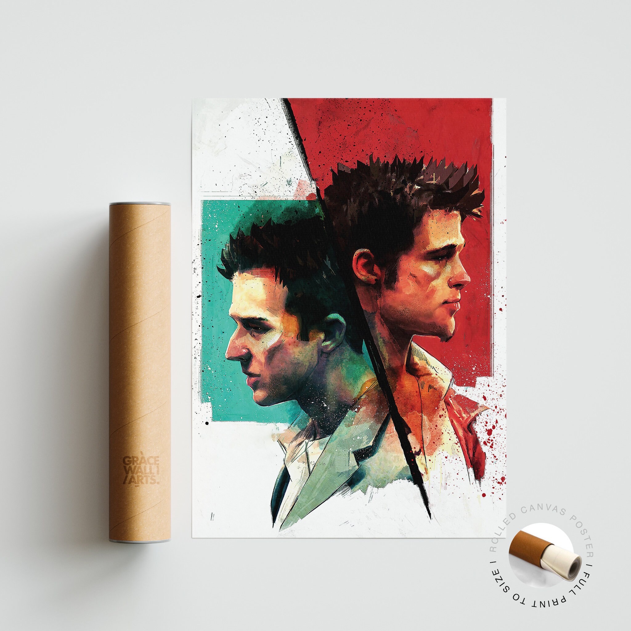 Discover Club Movie Poster, Fight Club Illustration Art Canvas, Fight Club Print, Brad Pitt Movie Poster, Movie Posters, Best Movies, Tyler Durden