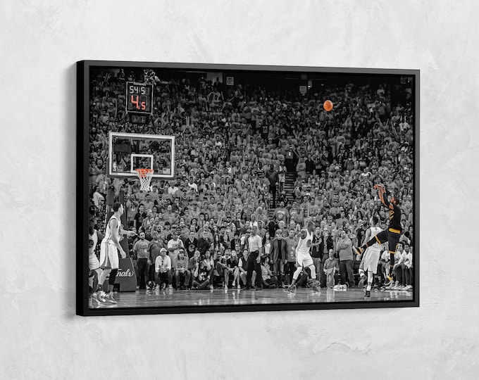 Kyrie Irving Poster, Kyrie Irving Drains the Clutch Three in Game 7 of the 2016 NBA Finals, NBA Basketball Player Canvas Print, NBA Wall Art