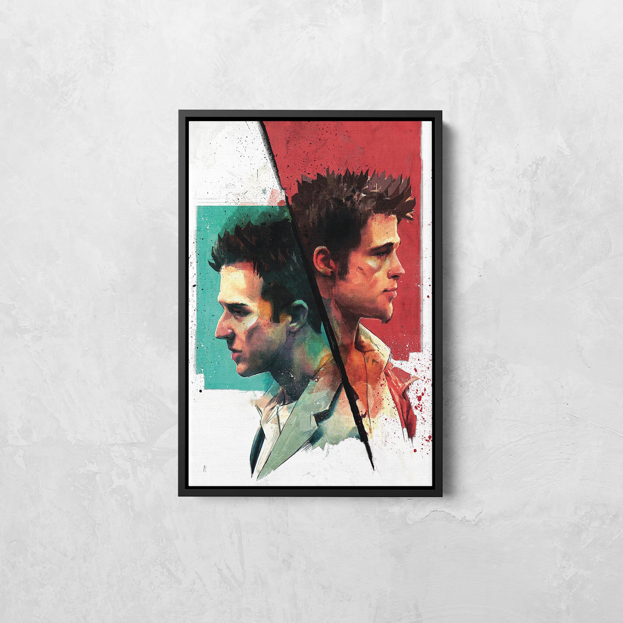 Discover Club Movie Poster, Fight Club Illustration Art Canvas, Fight Club Print, Brad Pitt Movie Poster, Movie Posters, Best Movies, Tyler Durden