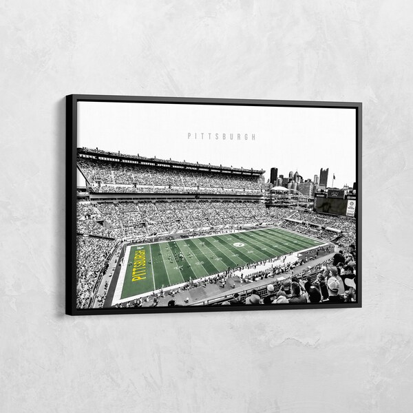 Pittsburgh Steelers Poster, Heinz Field Stadium Black White Canvas, Football Gifts, NFL Stadium, Sports Canvas Art, NFL Print, NFL Wall Art