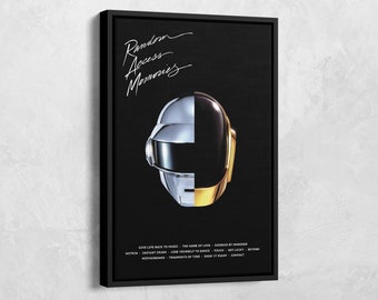 Daft Punk Poster, Random Access Memories Album Print, Daft Punk Canvas, Album Cover Poster, Music Album Print, Music Poster, RAM Tracklist